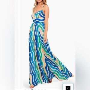 Flying Tomato Lettuce Edge V-Neck Maxi Dress Medium